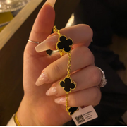 Black Clover Gold-Plated Charm Bracelet