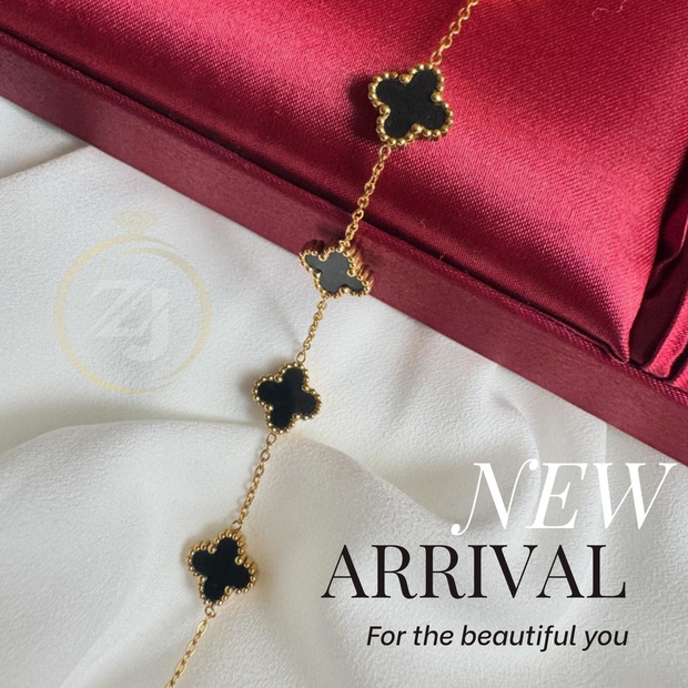 Black Clover Gold-Plated Charm Bracelet