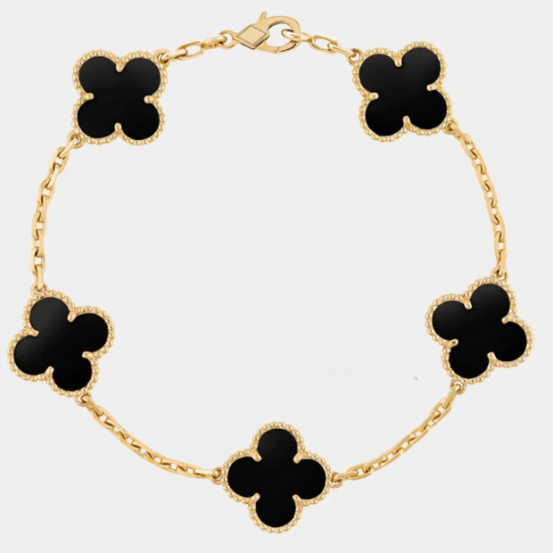 Black Clover Gold-Plated Charm Bracelet