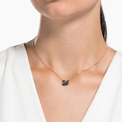 Black Swan Charm Necklace Set