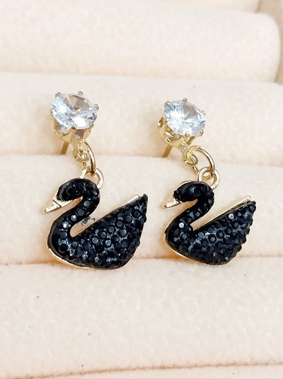 Beautiful Black Swan Earrings