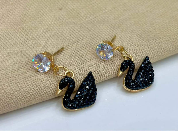 Beautiful Black Swan Earrings