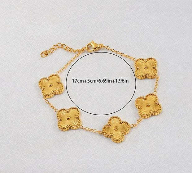 Golden Floral Charm Bracelet