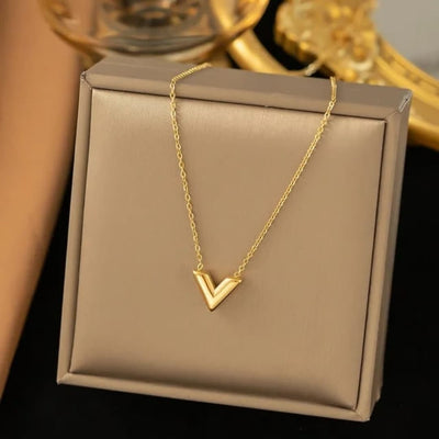 Golden V-Shaped Necklace