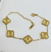 Golden Floral Charm Bracelet