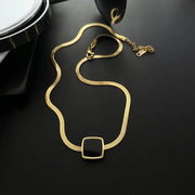 Black Square Snake Chain Necklace