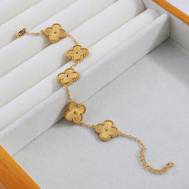 Golden Floral Charm Bracelet