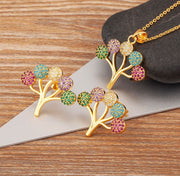 Multi-Tree Flower Locket Necklace