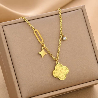 Golden Charm Pendant Necklace