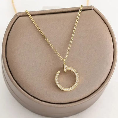 Crescent Sparkle Pendant Necklace